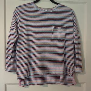 Boden Colorful Striped 3/4 Length Sleeve Tee